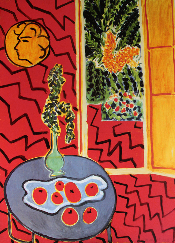 マティス「赤い室内、青いテーブルの上の静物」【ハンカチ・コースター・複製画】 | 絵画プリントグッズの通販 ORIE original