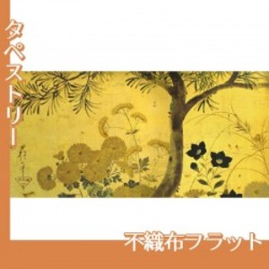 酒井抱一「槙に秋草図屏風(左隻)」【タペストリー:不織布フラット】