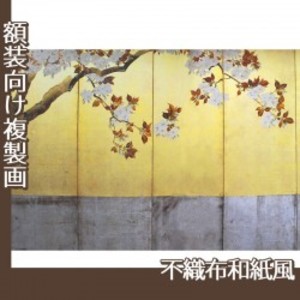 酒井抱一「桜図屏風(左隻)」【複製画:不織布和紙風】
