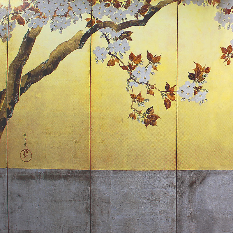 桜図屏風(左隻)
