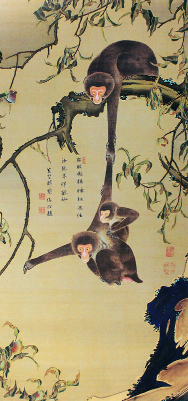 猿猴摘桃図